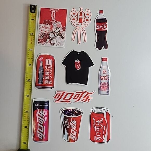 Coca Cola Sticker Decals 10pc Chinese Print Variety Pack Skateboard Notebook - Picture 2 of 6
